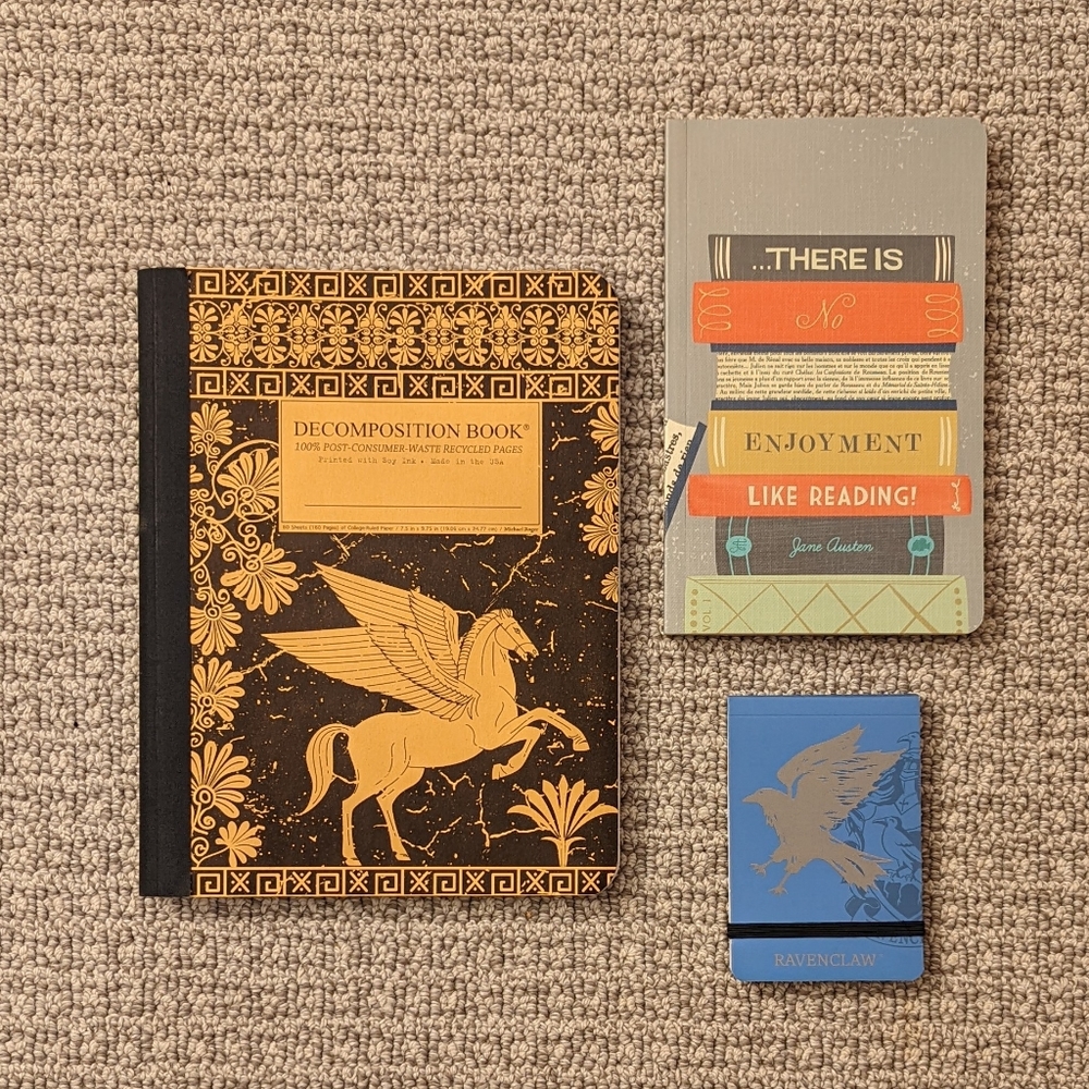 *LAST CHANCE* 3 Notebooks (Pegasus, Austen, Ravenclaw)
